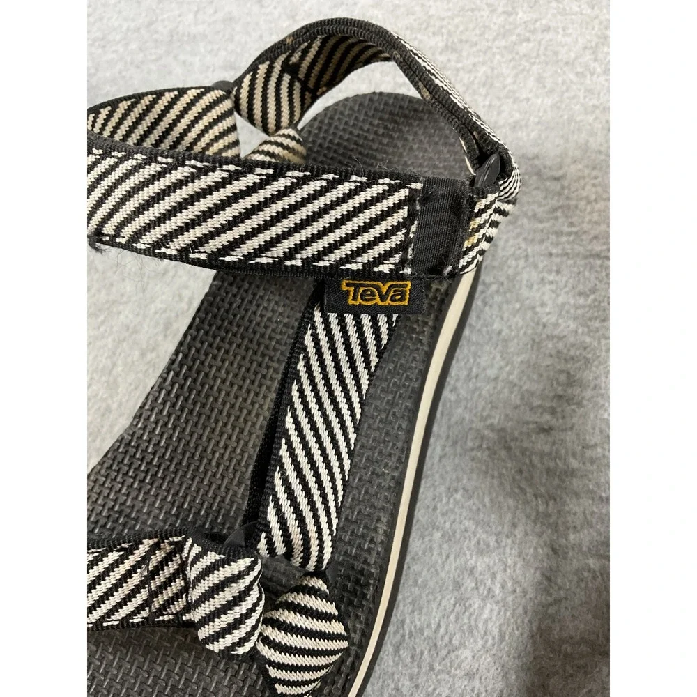Teva Midform Universal Platform Sandals Black White Stripe Womens 8 S/N 1013111